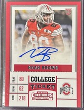 2017 Contenders Draft Picks Noah Brown Buckeys College Ticket RC Auto #131 Mt-Nm
