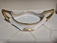 Antique J.P.L. Limoges France 15” Double Handle Serving Bowl Art Nouveau c.1907