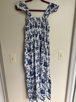 THLM White and Blue Dress Size M