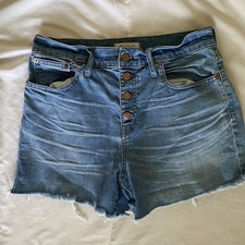 Madewell Women's Size 29 Denim High Rise Button Front Cut Off Jean Shorts