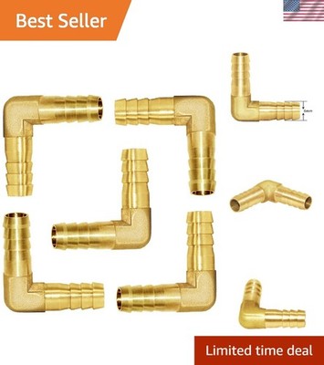 5Pcs 90° Right Angle Brass Elbow Fitting for 1/4'' Hose ID - Multi-Purpose Use