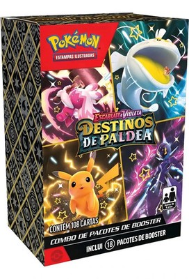 Pokemon Box Combo 18 Boosters Paldean Fates Destinos De Paldea 108 Brazil