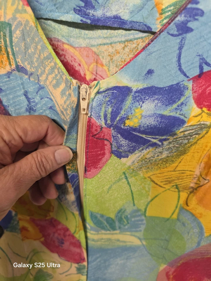 Vintage Jams World Womens Dress Sleeveless 11 Floral Hawaiian Classic Watercolor - Image 4 of 4