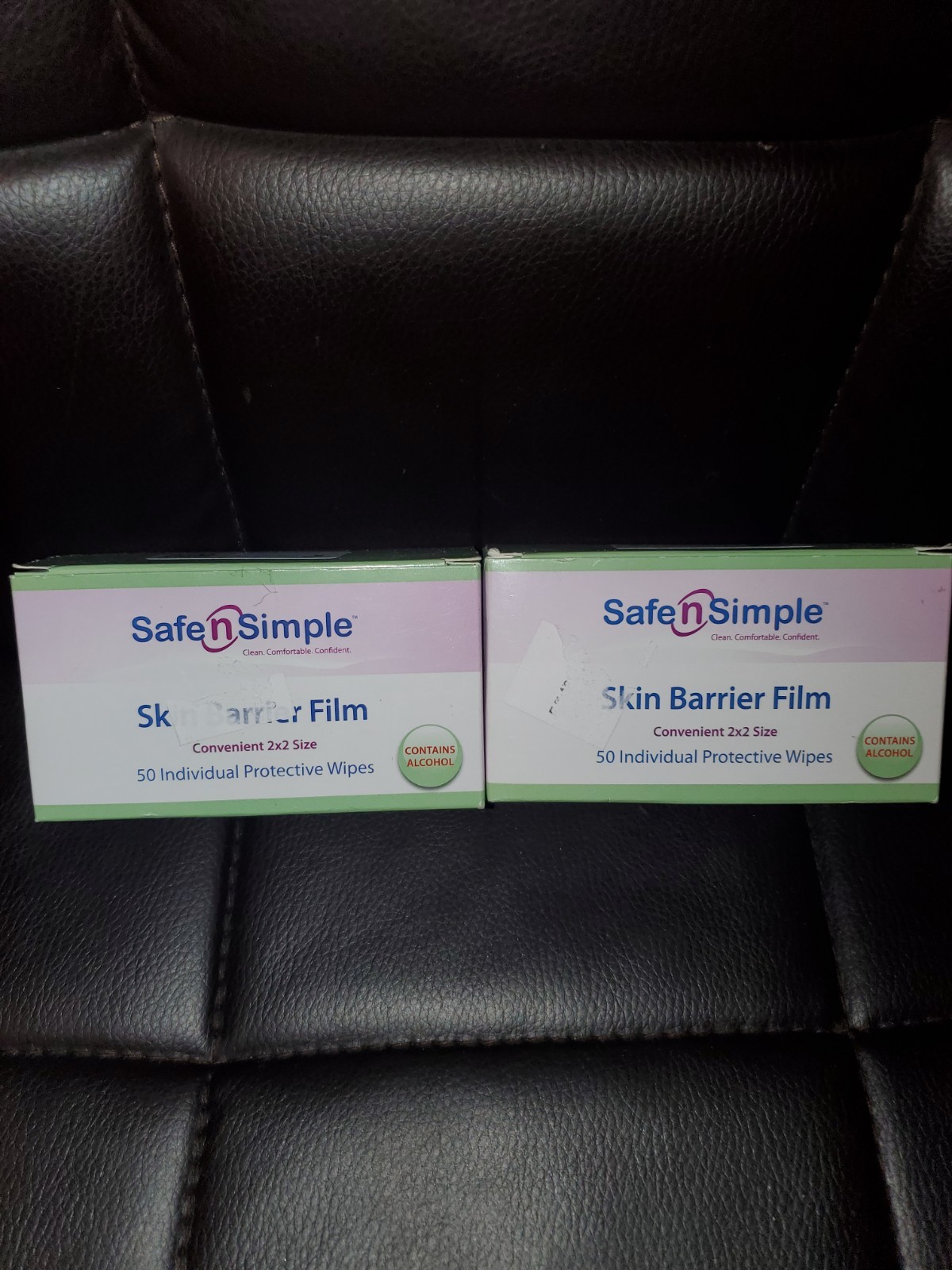 Safe n' Simple Skin Barrier Wipes 2" x 2" with Alcohol 50 ct (2 Boxes)