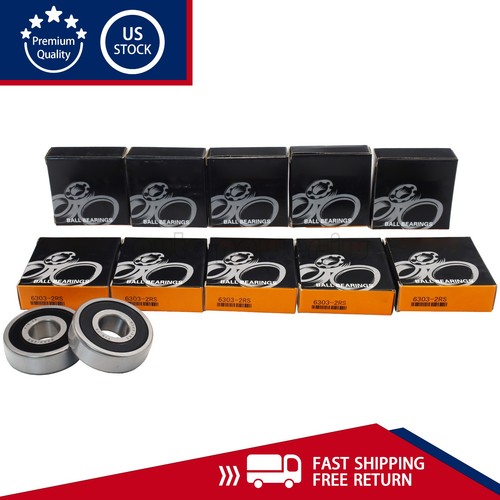 10x passend für Timken 6303-2RS 17x47x14 mm Doppel Gummidichtung Kugellager 6303RS - Bild 5 von 10