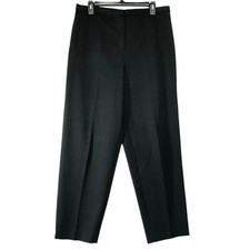 Talbots Womens Dress Pants Sz 12 Black Polyester Stretch Ankle Trouser Career