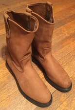 Red Wing Pecos Leather 1105 Boots Sz 11 A Narrow Tan Pull-On Supersole Work USA