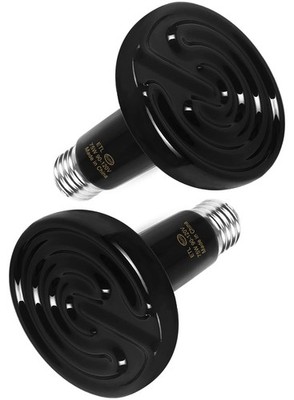 2 Pack 75W Infrared Ceramic Heat Lamp,Black Reptile Emitter Bulb for Pet Coop...
