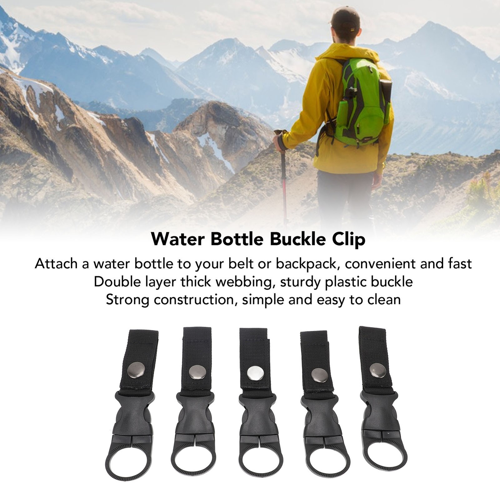 10pcs Hanging Bottle Buckle Clip Compact Secure Holder For Belt Backpack Hiking