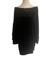 Plus Size 4XL Black Velvet Dress with Bell Sleeves Witchy Gothic Style