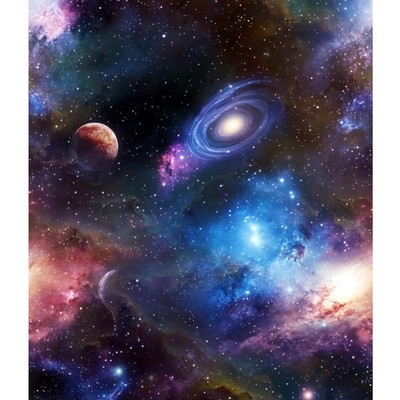 Selbstklebend Tapete Sterne Universum Planeten Möbelaufkleber 44cmX300cm Verd...