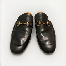 Gucci Princetown Horsebit Black Mule Shoes Leather Slipper, Mens EU 39/US 9