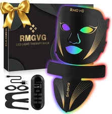 RedLight Therapy Face Mask & Neck Mask Set, 7 Colors LED Facial Light Therapy