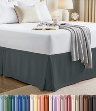 Utopia Bedding Queen Bed Skirt - Soft Quadruple Pleated Ruffle - Queen, Grey 
