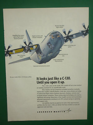 5/1995 PUB LOCKHEED MARTIN C-130J HERCULES AIRLIFTER CARGO ORIGINAL AD