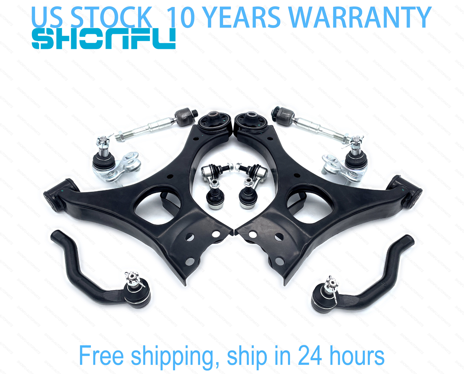 10pc Front Lower Control Arms Sway Bars Suspension Kit for 2006-2011 Honda Civic