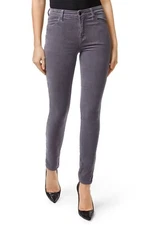 J BRAND MARIA High Rise Skinny Leg Velvet Jeans Pants in Dark Whistle Gray NWT