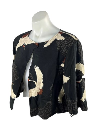 MAIOCCHI Iris Reversible Cropped Jacket In Poetry In Motion Crane Print Size 14 - Picture 4 of 11