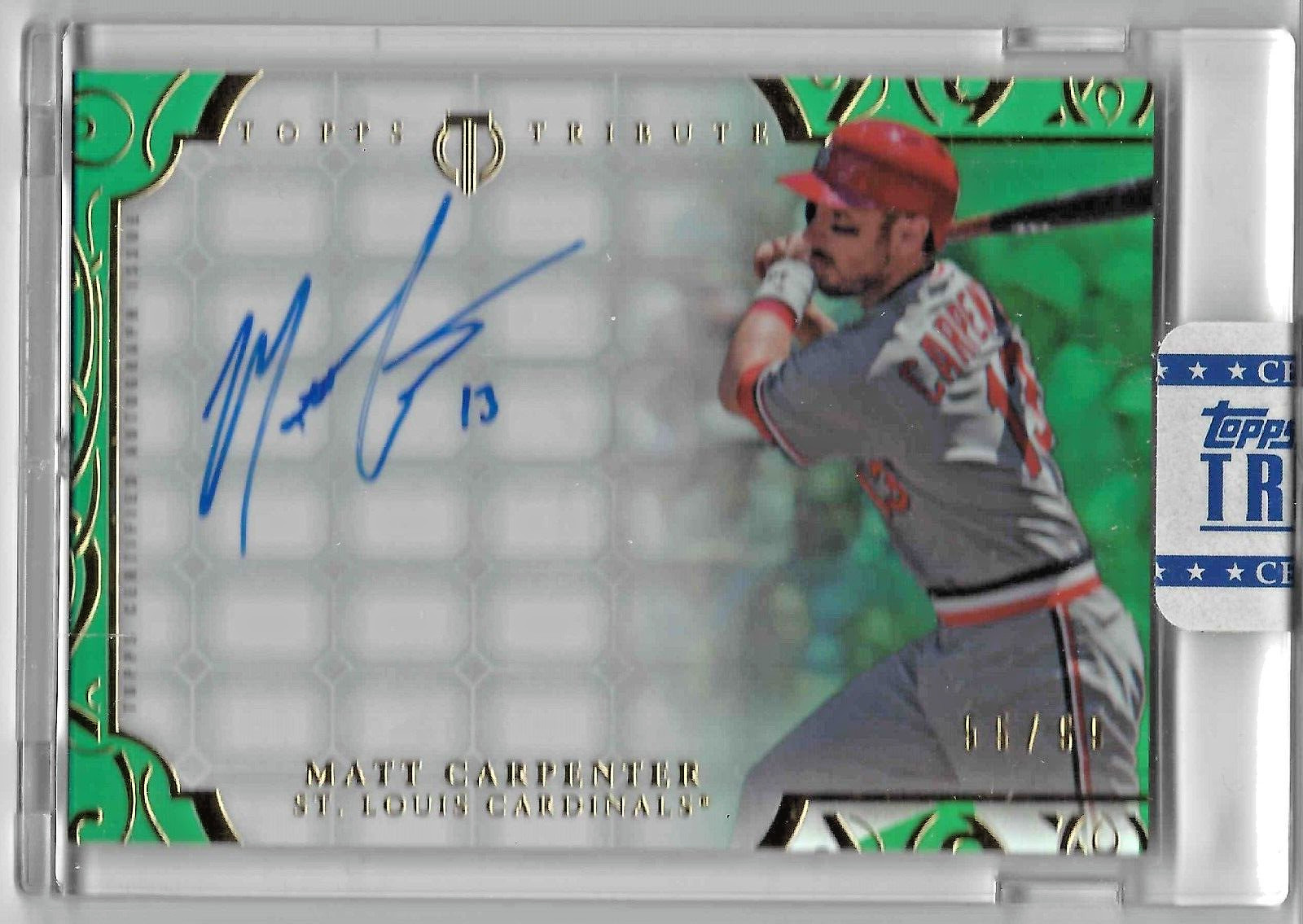 2015 Topps Tribute #TA-MC Matt Carpenter Auto Green Sealed #/99 NM-MT (JBC574)