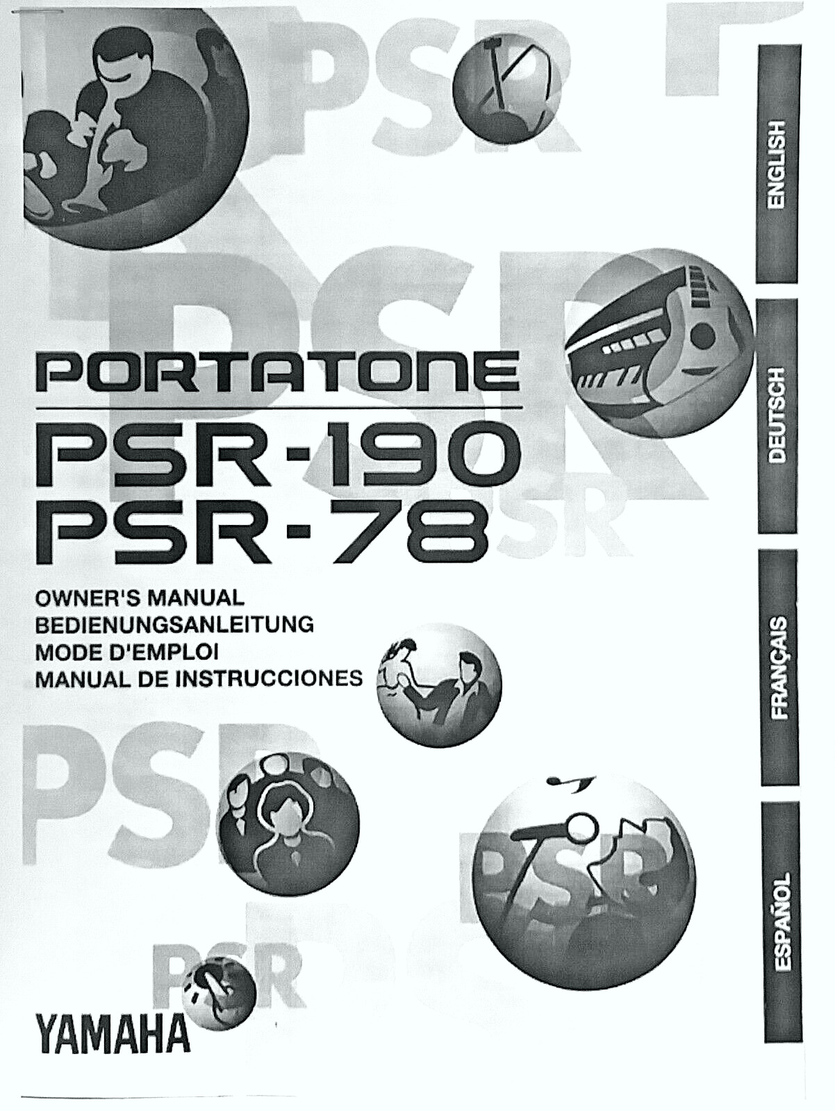 Yamaha PSR-190 e PSR-78 Tastiera Digitale Manuale d'uso Libretto, Riproduzione.