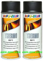 2X400Ml Hitzelack Hochtemperatur HitzebestäNde Auspuff Thermolack Schwarz Matt