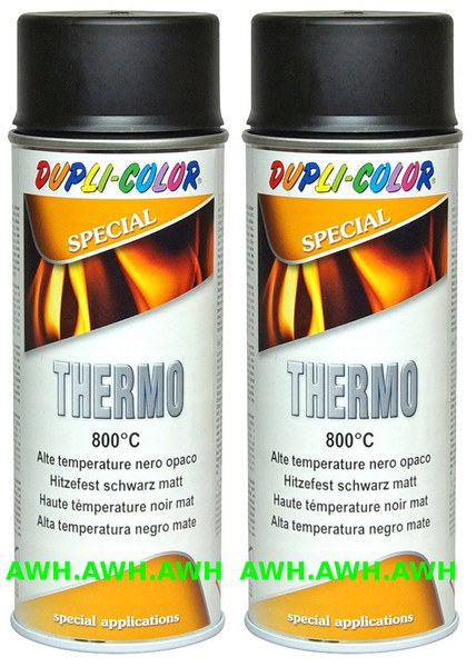 2X400Ml Hitzelack Hochtemperatur HitzebestäNde Auspuff Thermolack Schwarz Matt-image