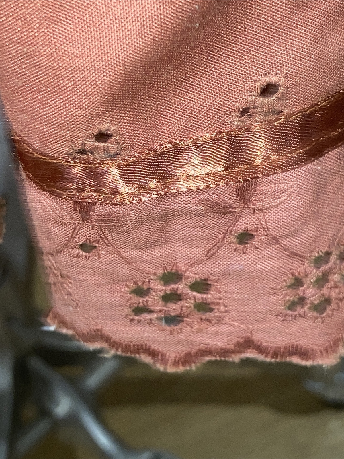 1970s Wallis Rust Broderie Anglais Skirt, Vintage Size 12 UK, 13" across waist  7