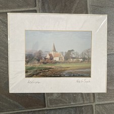 JOHN G SUGDON LANDSCAPE COLOUR PHOTOGRAPH CHURCH OF ST ANDREW ALFRISTON IN MOUNT