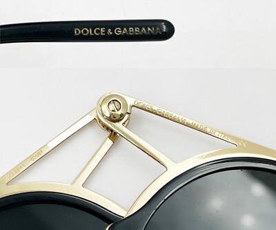Dolce & Gabbana Rare New Black Metallic DG Fatto A Mano Foldable Sunglasses s-l400.jpg main image 2
