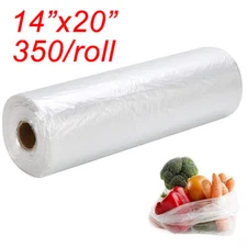 350 Bags/Roll 14x20 Plastic Produce Bag Clear On Roll Kitchen Food Storage Bags
