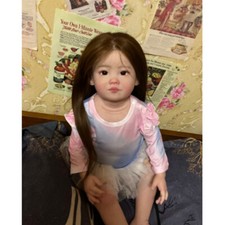 30inch Already Finished Reborn Baby Doll Huge Toddler Girl With Hand-Rooted Hair