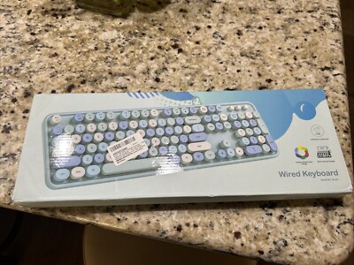 Atelus USB Wired Computer Keyboard - Retro Typewriter Keyboard - Aqua Blue