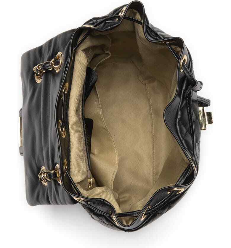 New PERSAMAN New York Black Quilted Leather Backpack, Purse  display picture 2