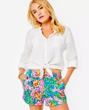 Lilly Pulitzer NWT Callahan Knit Shorts Rose To The Occasion 68 Size 14