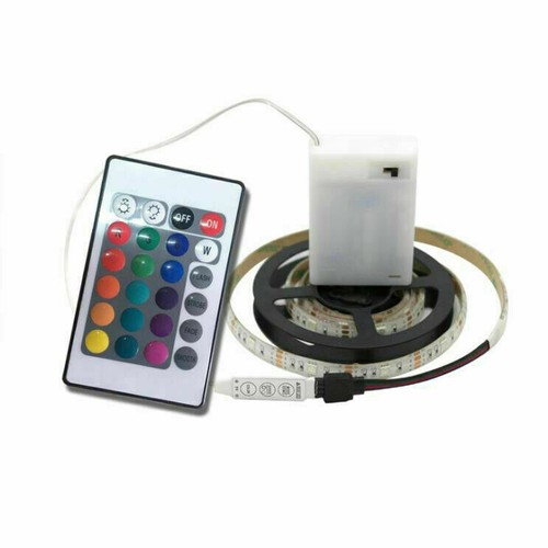 Battery Powered 5050 RGB LED Strip Flexible Fairy Lights Room TV Party Bar Decor - Picture 17 of 20