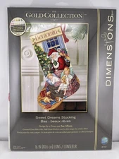 Dimensions Gold Collection Counted Cross Stitch Kit Sweet Dreams Stocking 8740