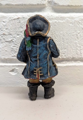 Vintage 5.5" Pirate Nautical Figurine With Parrot, Eye Patch & Pirate Sword - Picture 2 of 6