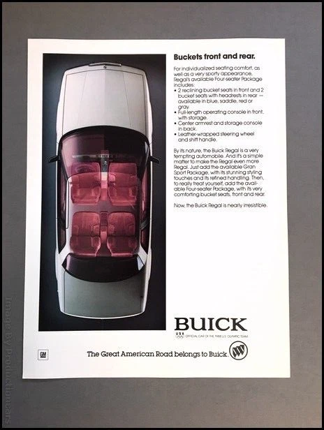 1988 Buick Regal Gran Sport Original 1-page Sales Brochure Leaflet Spec Sheet Foto 2 de 2