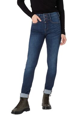 TIMEZONE Damen Jeans SLIM ENAYTZ WOMANSHAPE - Slim Fit - Blau - Neat Dark Blue 