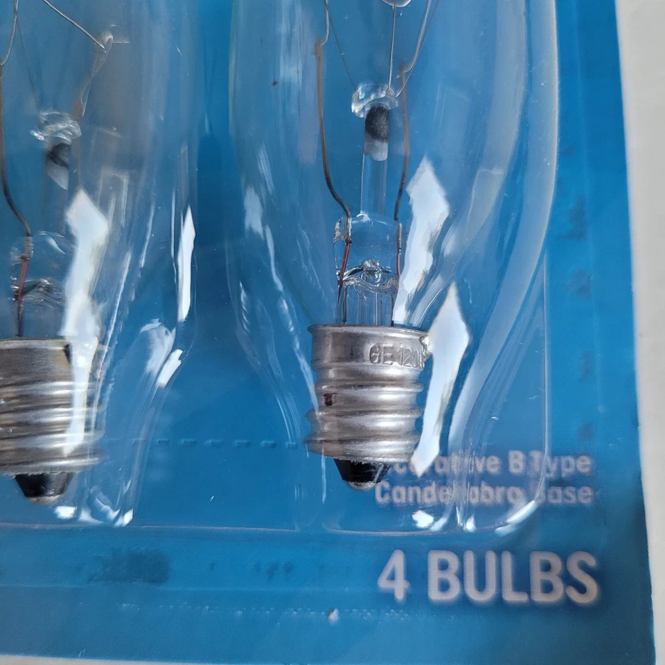4 GE 60w Decorative B Multi Use Candelabra Base Bulbs Crystal Clear 4PK Bulb - Image 3 of 4