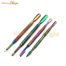 Nail Pusher Cuticle Remover Multi Manicure Pedicure Stainless Steel Tool 4 Pcs 