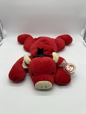 Ty Beanie Buddy Snort the Bull Plush Toy 1997 Red Pillow Pal with Tag Retired