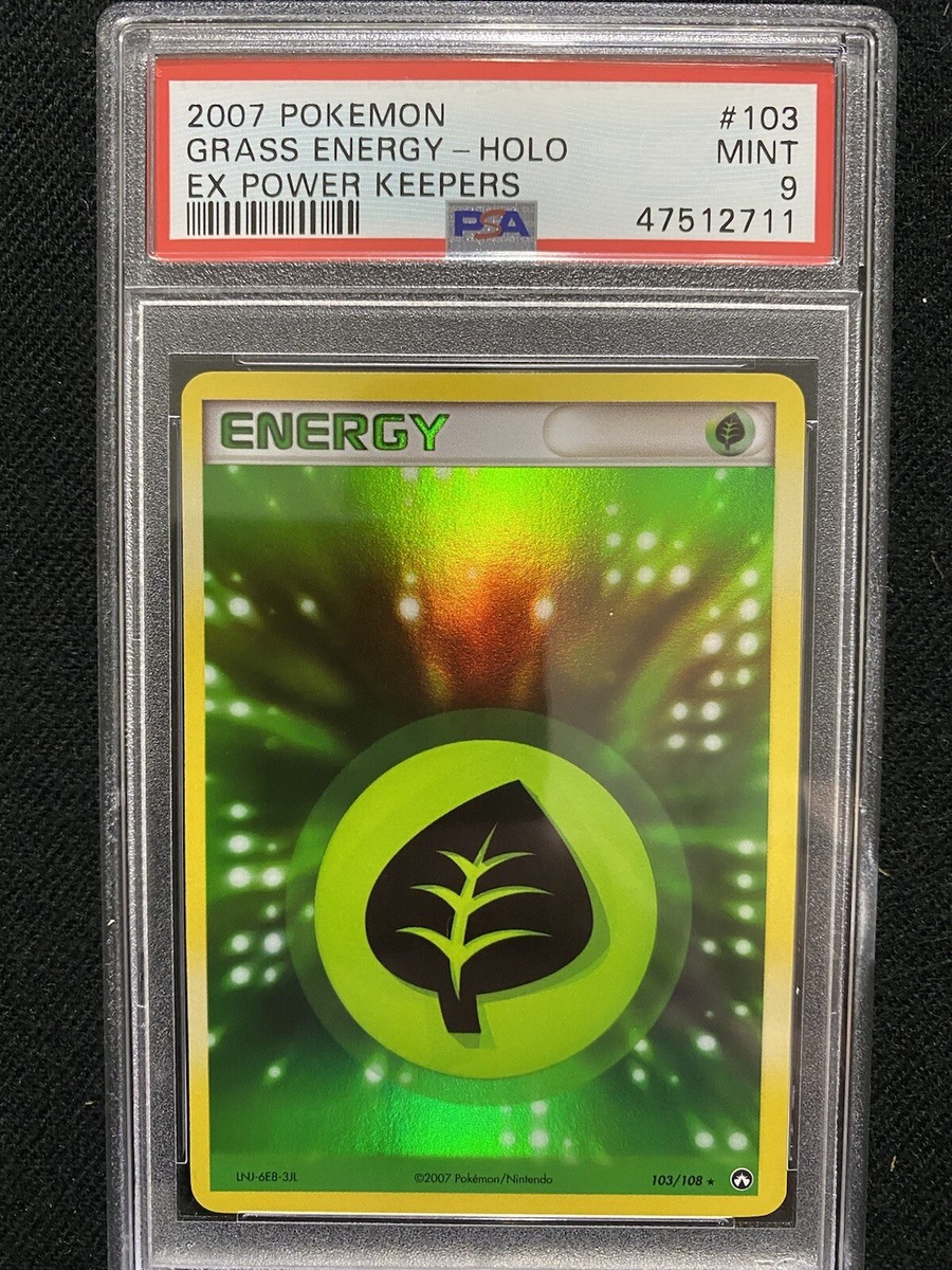 2007 Pokemon EX Power Keepers Grass Energy Holo 103/108 PSA 9 Mint
