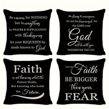 4 PCS Inspiring Poems for Designing Linen Pillowcases for Home Decoration