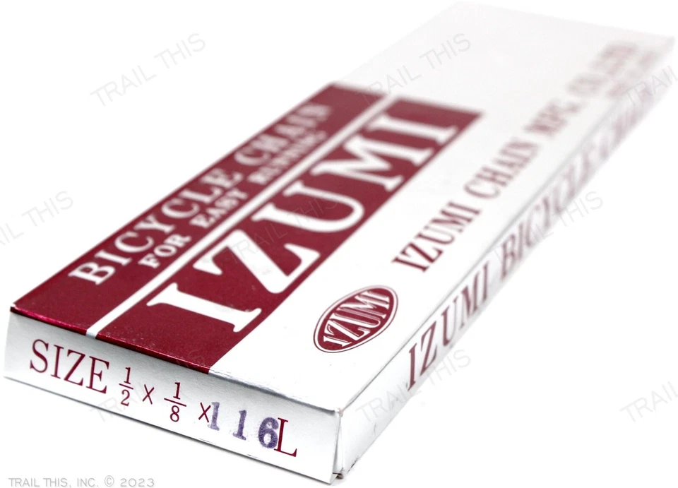 Велосипедная цепь Izumi стандартная серебристая 1/8 дюйма 116 л односкоростная для веломотокросса трековая с фиксированной передачей - Изображение 3 из 3