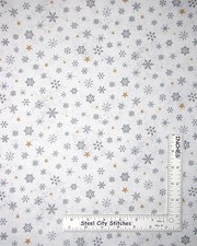 Christmas Snowflake Star Fabric By Yard Gray Woodland Wonder Cotton by QT