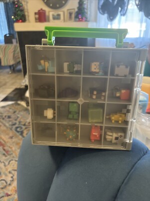 Minecraft Blind Bags Figurines Lot Of 30 Plus Storage Box Also Minecraft