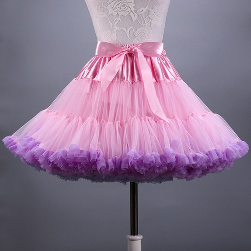 Lady Splice Tulle Skirt Bowknot Petticoat Tutu Underskirt Dance Dress Sweet Cute - Picture 23 of 30