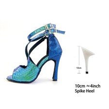Dance Shoes Heel Blue PU Blue Latin Women Shoes Party Dance Shoes