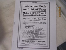 1926 Economy Sears Gas Engine all Models Instruction & Parts Manual